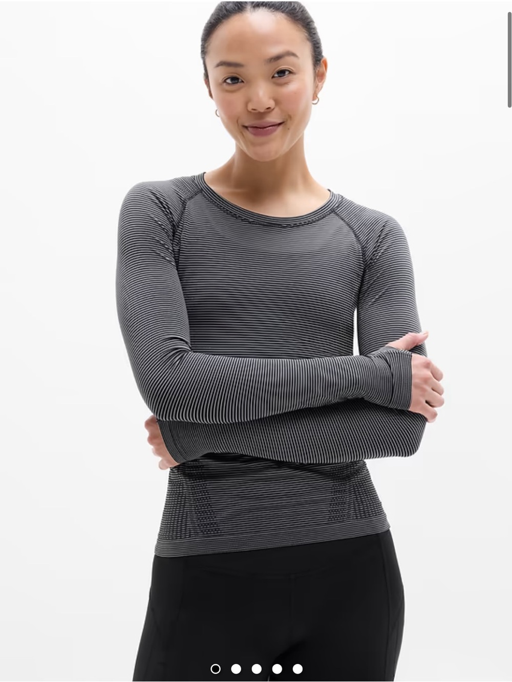 Athleta Momentum Seamless Striped Long Sleeve Running Top Women's XL